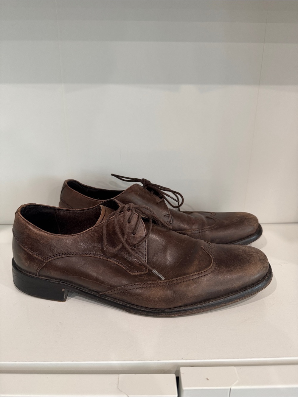 John Varvatos - Classic Brown Leather Men's Dress Shoes